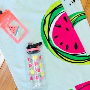 Watermelon beach towel large — ID case and water bottle summer beach swi…